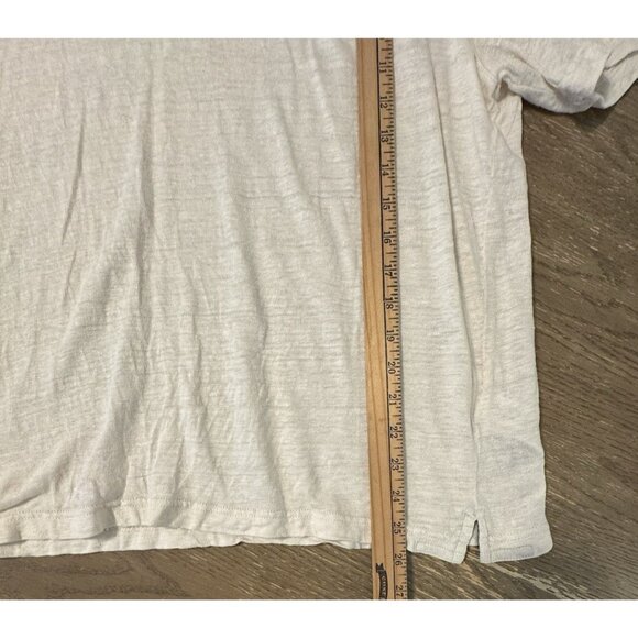 Ted Baker London Flinlo Crew Neck Linen T-shirt Men's Size 5 Ivory Tee XL - Picture 2 of 8